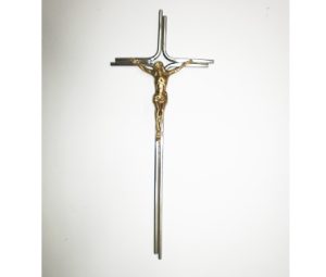 Cruz Verilla Doble Cristo Bronce/Cromo