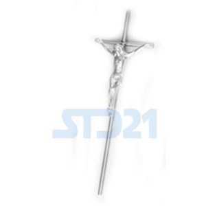 Cruz Barra Inox. Cristo Cromo/Bronce