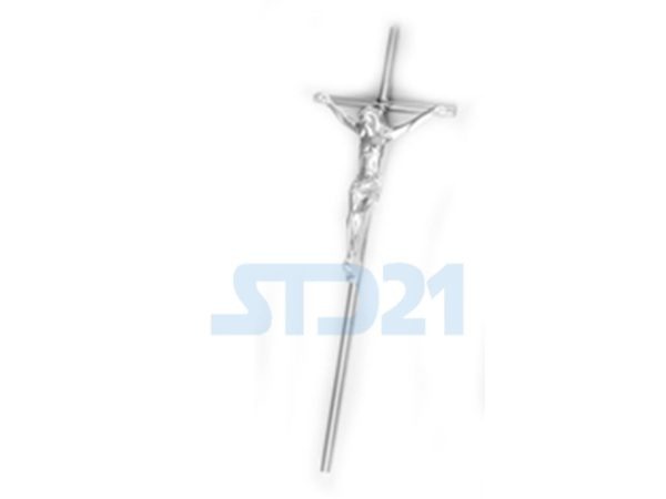 Cruz Barra Inox. Cristo Cromo/Bronce