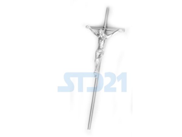 Cruz Barra Inox. Cristo Cromo/Bronce