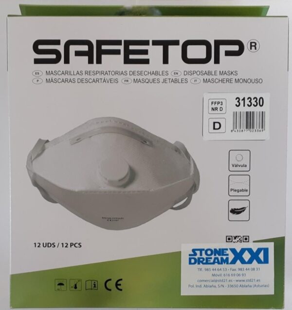 Mascarilla desechable FFP3 con válvula "Pico pato" - Imagen 3