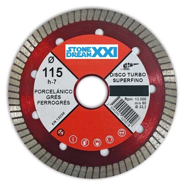 Disco diamante turbo para porcelánico