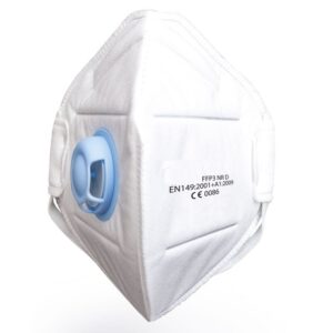 Mascarilla FFP3 plegable vertical con válvula