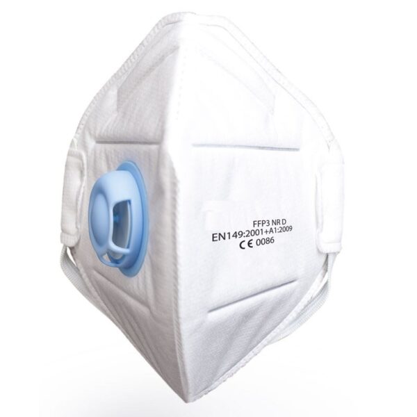 Mascarilla FFP3 plegable vertical con válvula